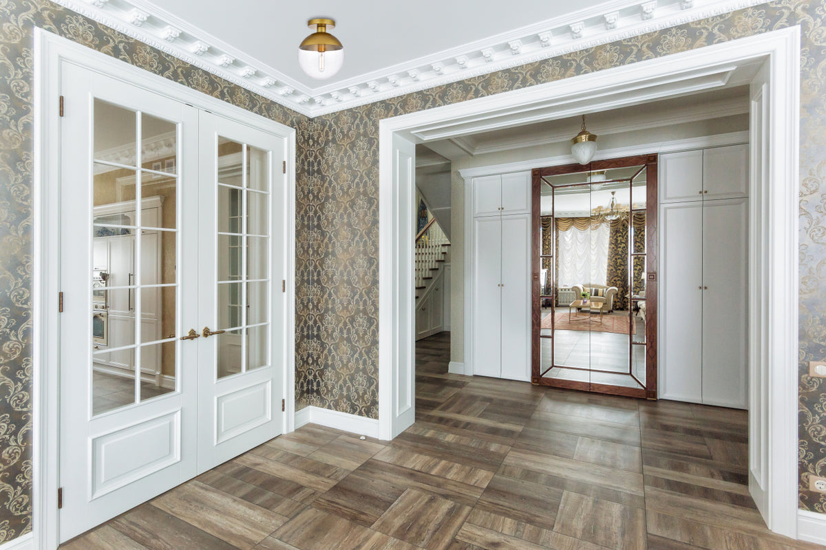 Eclipse 1 Light Brass Flush Mount With Clear Glass