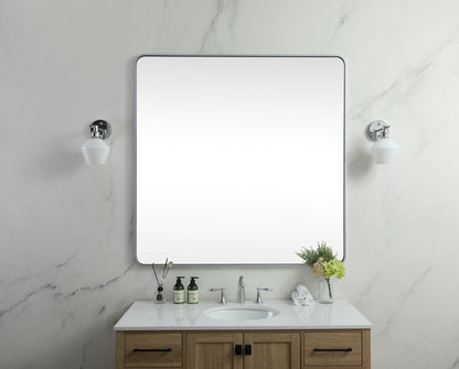 Soft corner metal square mirror 48x48 inch in Silver