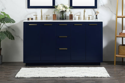 60 inch double bathroom vanity in blue