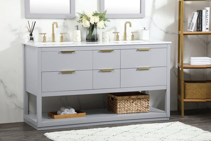60 inch Single bathroom vanity in grey