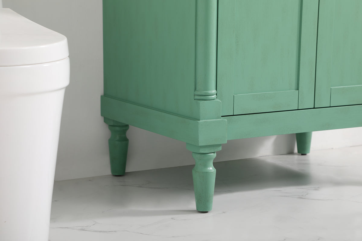 30 inch Single Bathroom vanity in Vintage Mint with ivory white engineered marble