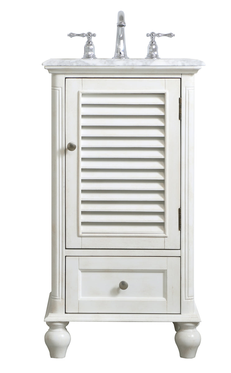 19 inch Single Bathroom Vanity in Antique White