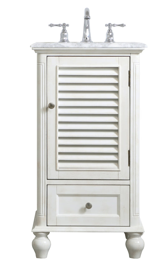 19 inch Single Bathroom Vanity in Antique White