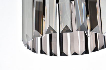 Sydney 3 light Matte Black Pendant Silver Shade (Grey) Royal Cut Crystal