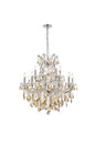 Maria Theresa 19 light Chrome Chandelier Golden Teak (Smoky) Royal Cut Crystal