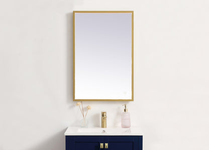 Pier 20x30 inch LED mirror with adjustable color temperature 3000K/4200K/6400K in brass