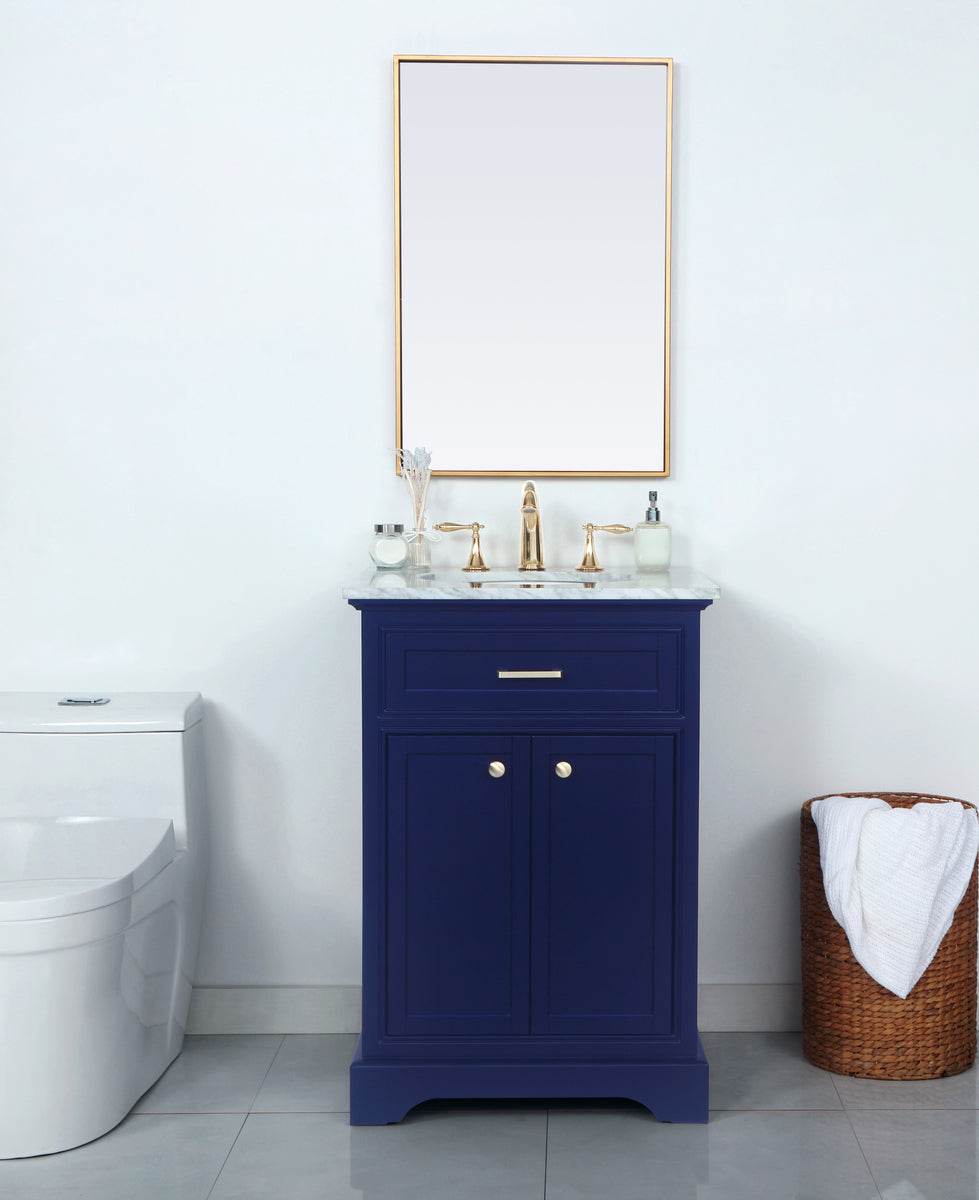 24 inch Single bathroom vanity in Blue