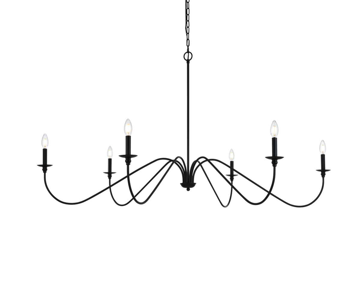 Rohan 60 inch chandelier in Matte Black