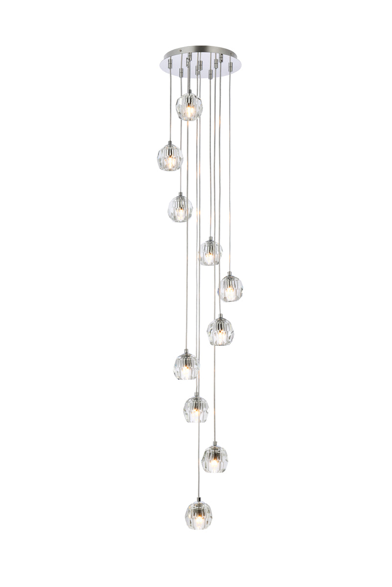 Eren 10 lights Chrome pendant