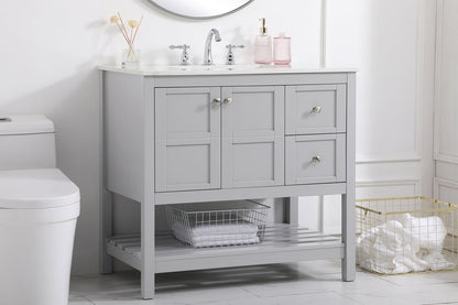 36 inch Single Bathroom Vanity in Gray