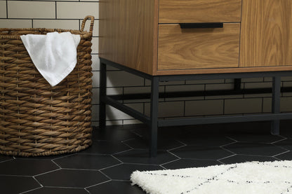 48 inch Single bathroom vanity in walnut brown