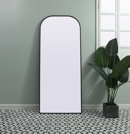 Metal Frame Arch Full Length Mirror 32x76 Inch in Black