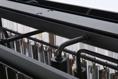 Sydney 12 light Matte Black Chandelier Silver Shade (Grey) Royal Cut Crystal