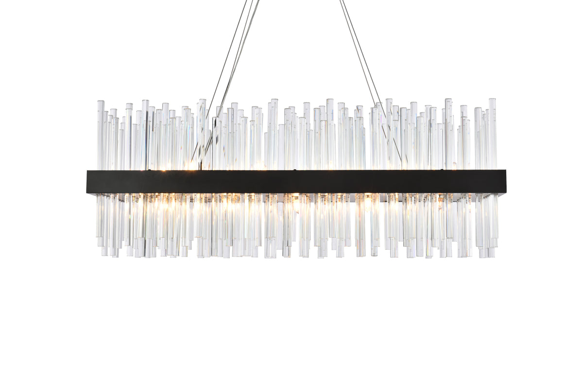 Dallas 36 inch rectangle crystal pendant in black