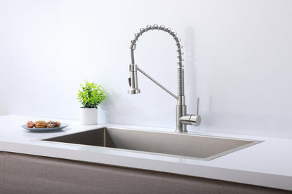 Yara Single Handle Pull Down Sprayer Kitchen Faucet in Brushed Nickel