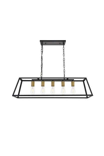 Resolute 5 light brass and black Pendant
