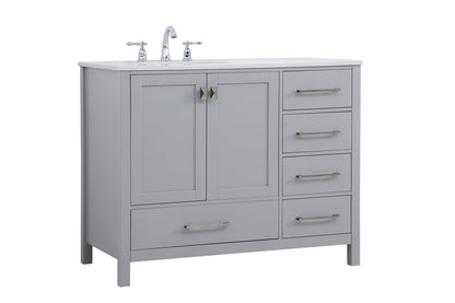 42 inch Single Bathroom Vanity in Gray