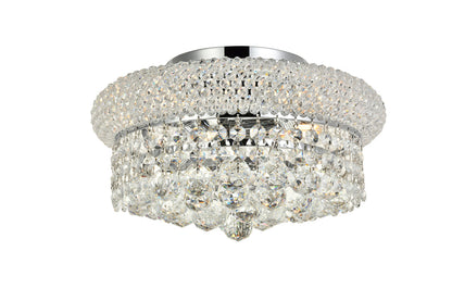 Primo 4 light Chrome Flush Mount Clear Royal Cut Crystal