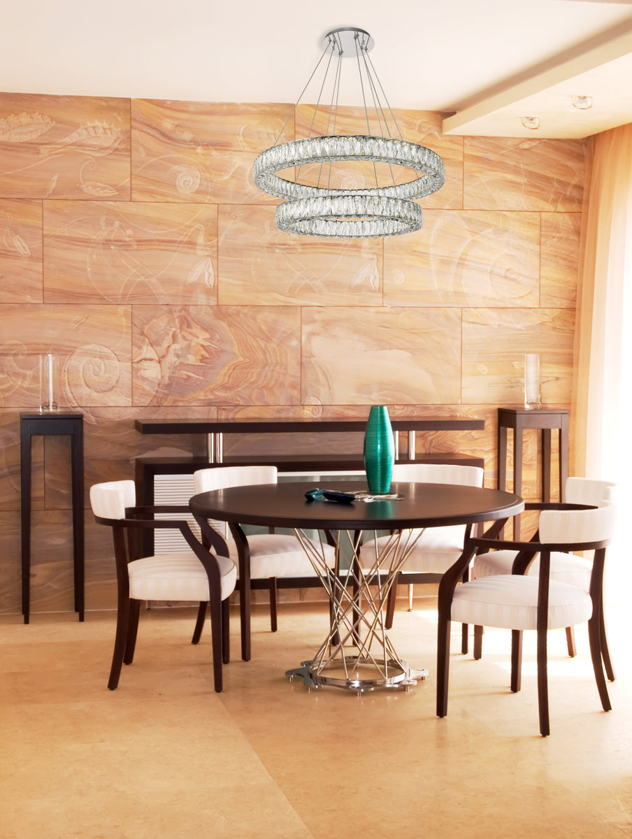 Monroe Integrated LED chip light Chrome Chandelier Clear Royal Cut Crystal