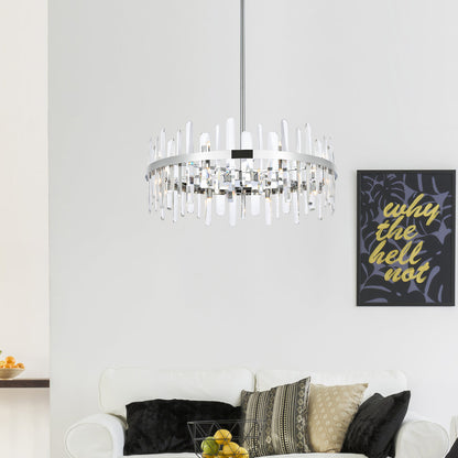 Serena 32 inch crystal round chandelier in chrome