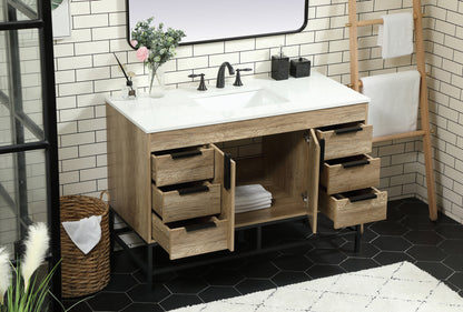 48 inch Single bathroom vanity in natural oak