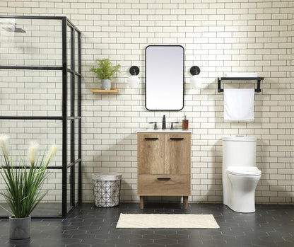 24 inch Single bathroom vanity in natural oak