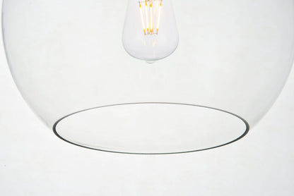 Baxter 1 Light Brass plug-in Pendant With Clear Glass