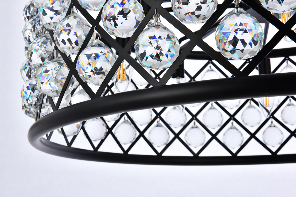 Madison 8 light Matte Black Chandelier Clear Royal Cut Crystal