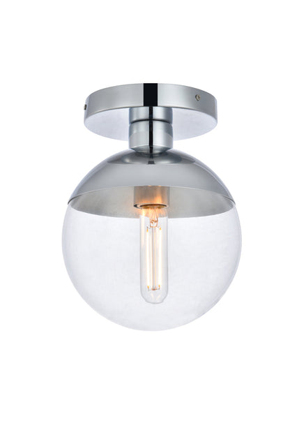 Eclipse 1 Light Chrome Flush Mount With Clear Glass