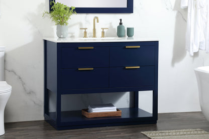 42 inch Single bathroom vanity in blue