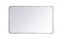 Soft corner metal rectangular mirror 30x48 inch in Silver