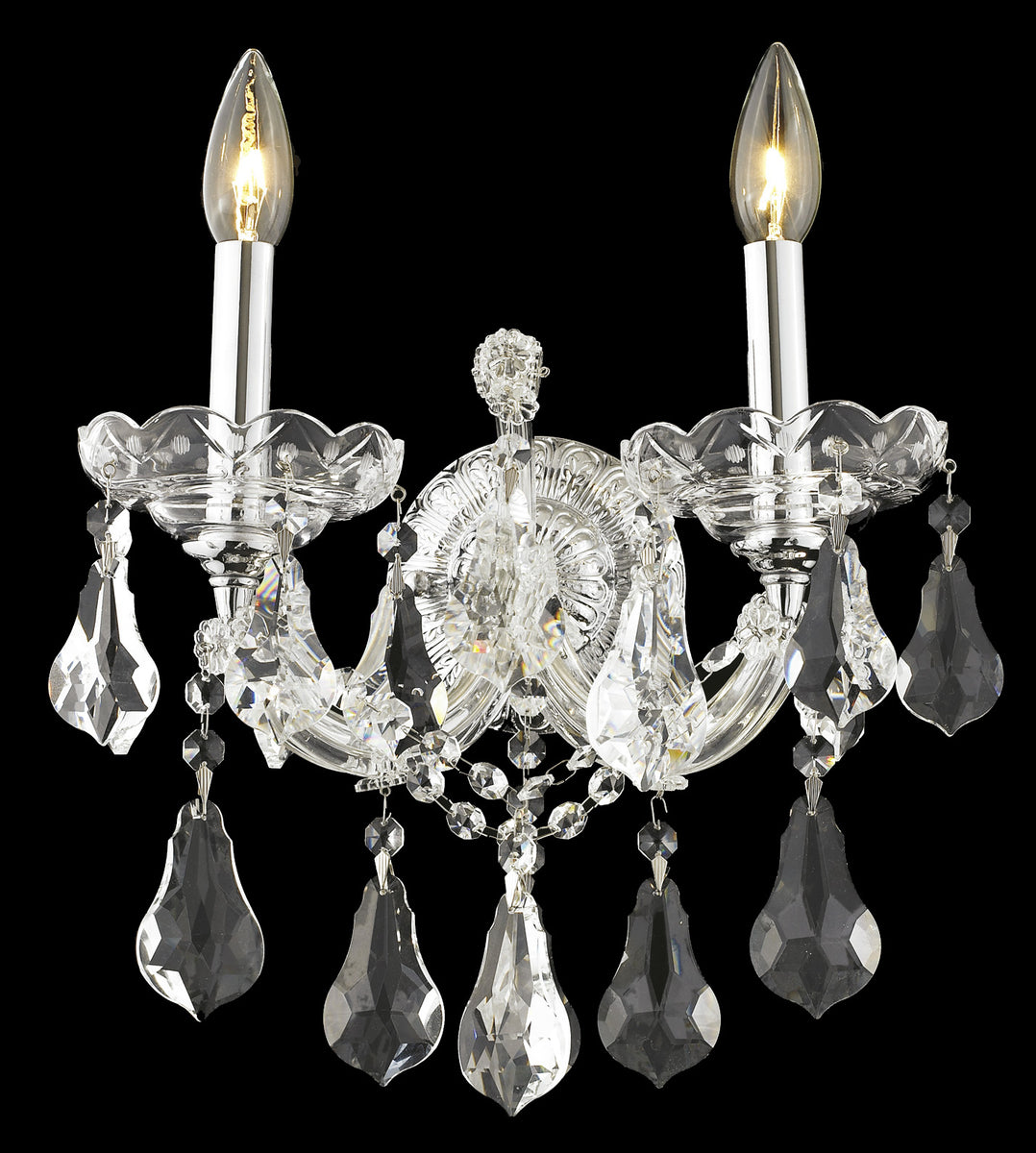 Maria Theresa 2 light Chrome Wall Sconce Clear Royal Cut Crystal