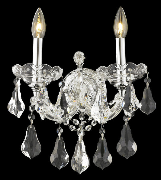 Maria Theresa 2 light Chrome Wall Sconce Clear Royal Cut Crystal