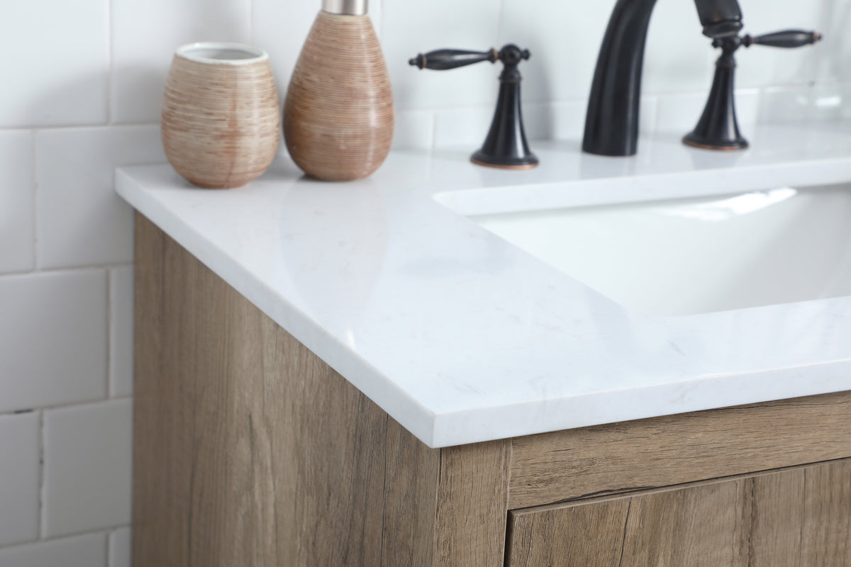 30 Inch SIngle Bathroom Vanity In Natural Oak