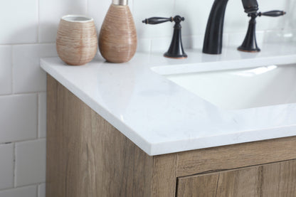30 Inch SIngle Bathroom Vanity In Natural Oak