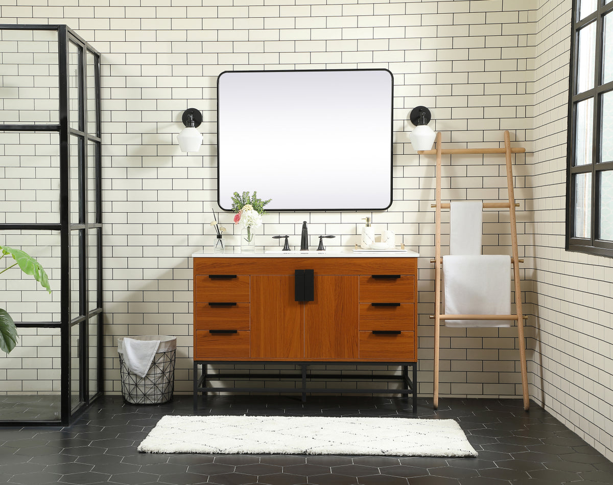 48 inch Single bathroom vanity in teak