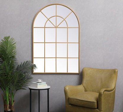 Metal windowpane mirror 36 inch x 53 inch in Brass