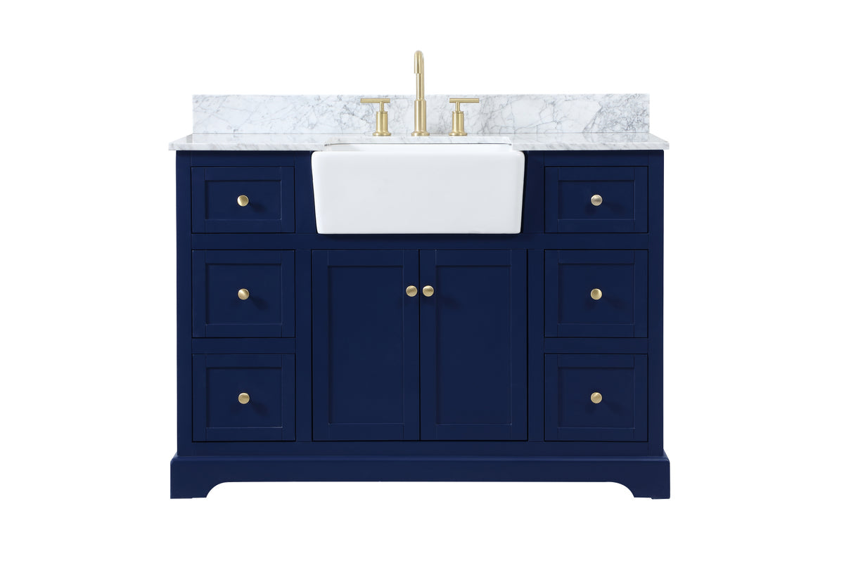 48 inch Single bathroom vanity in blue