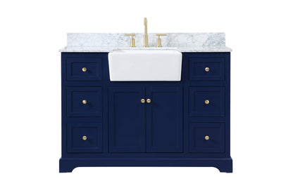48 inch Single bathroom vanity in blue