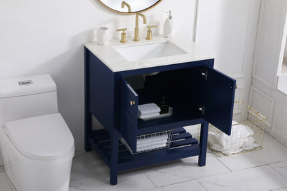 30 inch Single Bathroom Vanity in Blue