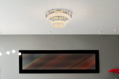 Bowen 22 inch Adjustable LED Flush Mount in Chrome