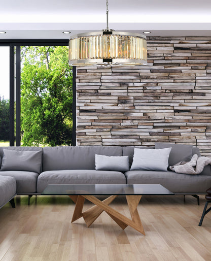 Chelsea 10 light polished nickel Chandelier Golden Teak (Smoky) Royal Cut Crystal