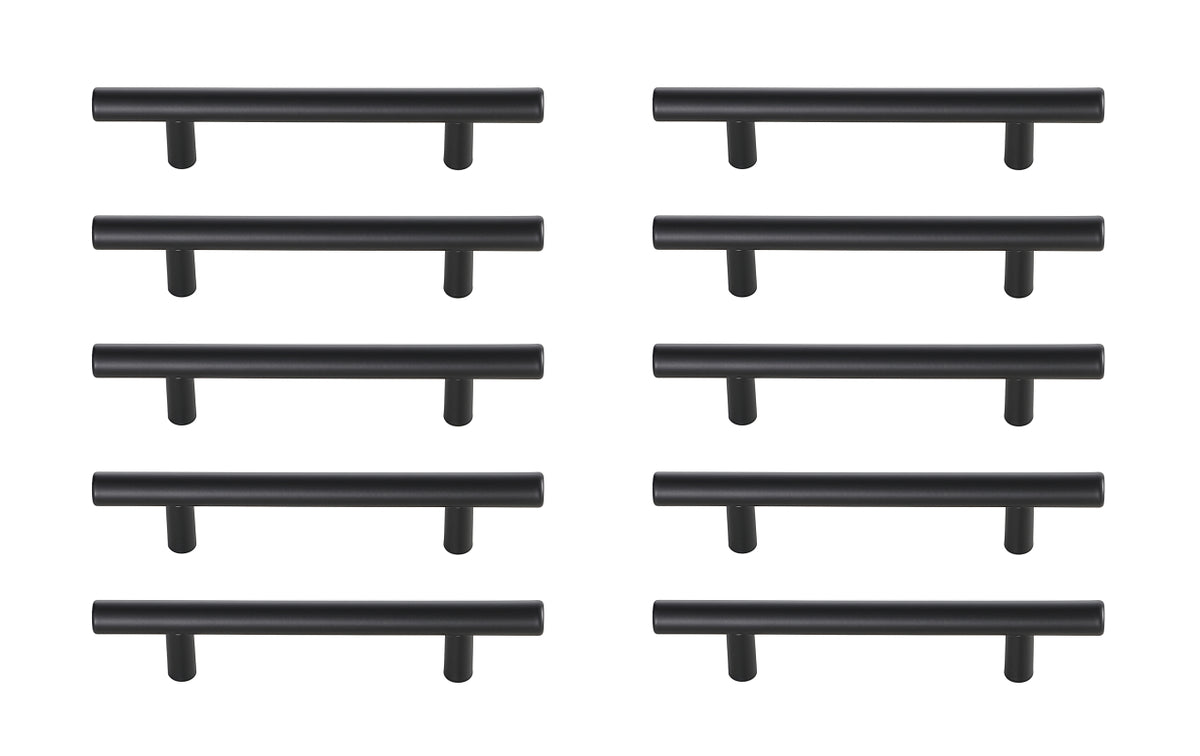 Quinn 4" Center to Center Matte Black Bar Pull Multipack (set of 10)