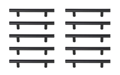 Quinn 4" Center to Center Matte Black Bar Pull Multipack (set of 10)