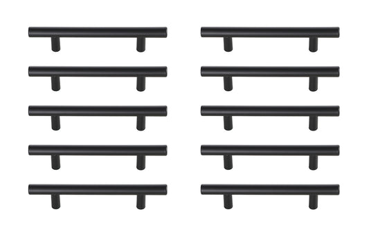 Quinn 4" Center to Center Matte Black Bar Pull Multipack (set of 10)