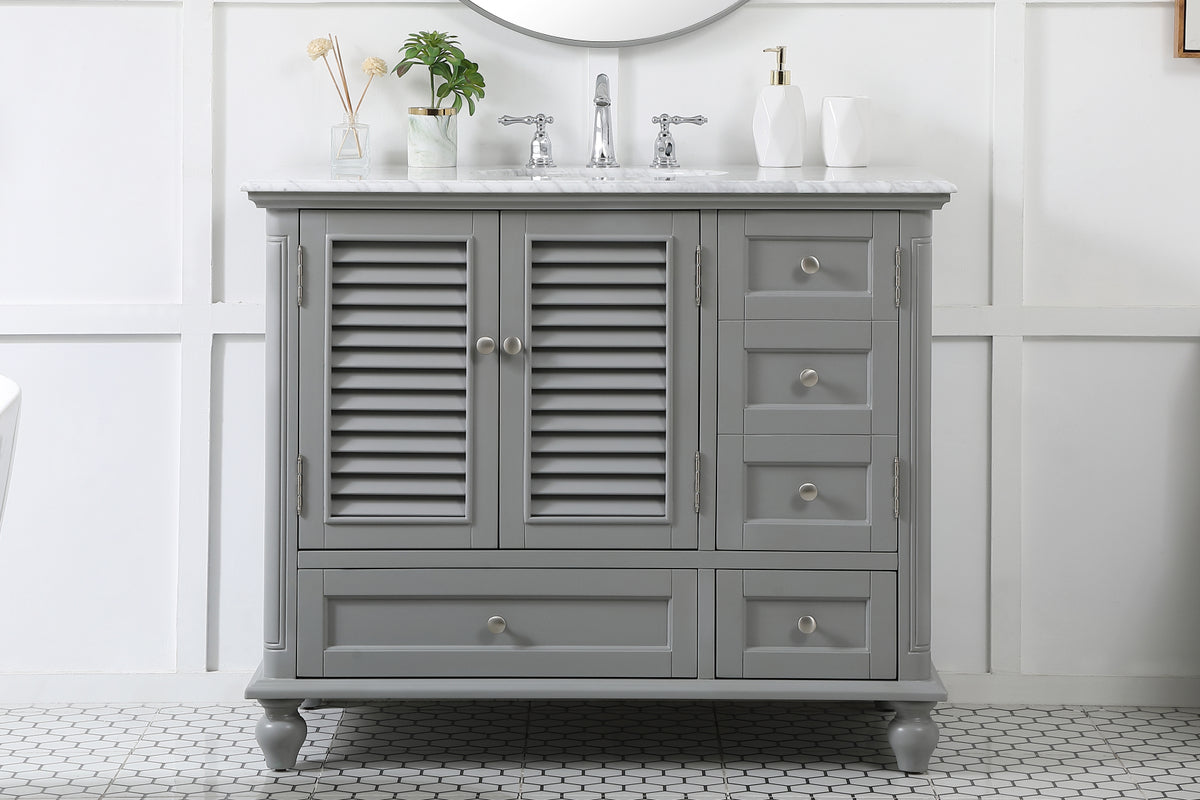 42 inch Single bathroom vanity in grey