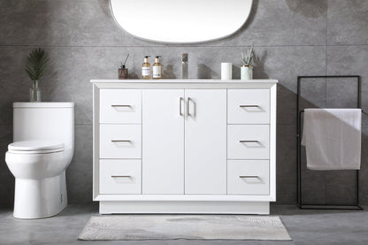 48 Inch SIngle Bathroom Vanity In White