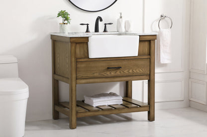 36 inch Single bathroom vanity in driftwood