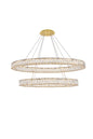 Monroe Integrated LED light Gold Chandelier Clear Royal Cut Crystal