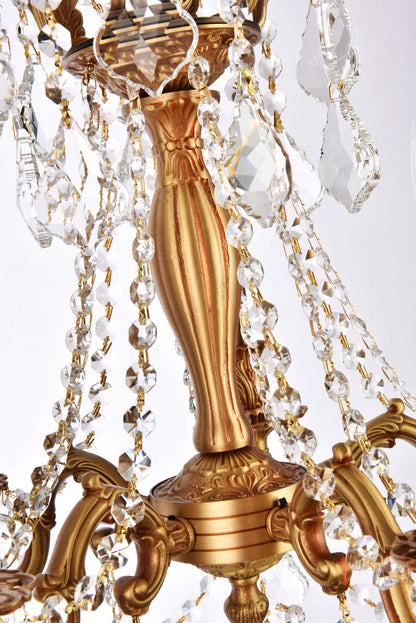 Rosalia 5 light French Gold Pendant Clear Royal Cut Crystal
